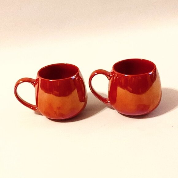 2020 Tim Horton's Mugs Red Iridescent Set Of Two BNWT Maple Leaf Tim's PAIR - Picture 7 of 8